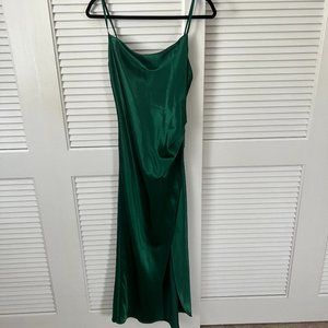 Saints & Secrets Emerald Green Satin Dress